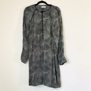 Equipment Black and White Long Sleeve Dress